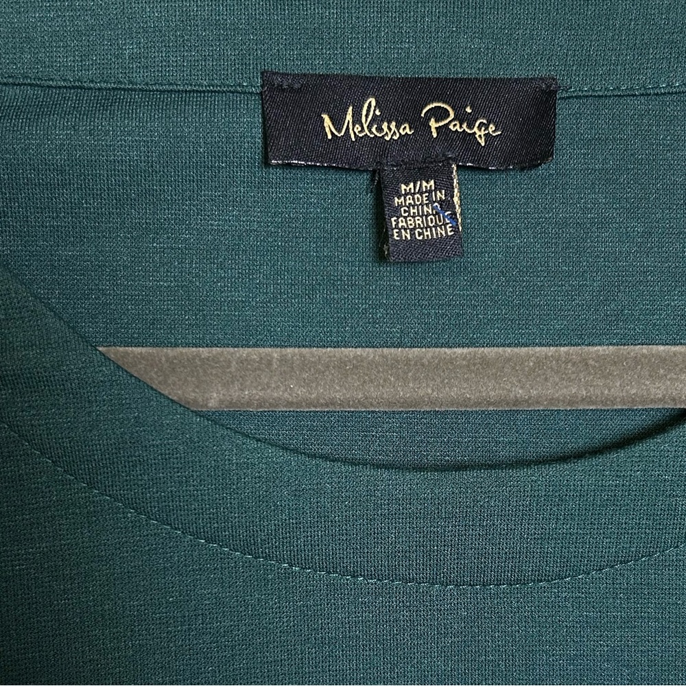 Melissa Paige Teal Blouse with Ribbon Accents - Picture 3 of 4